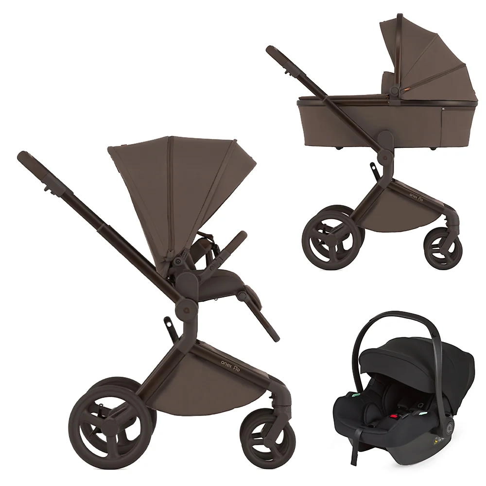 Коляска 3 в 1 ANEX Flo с адаптерами ((fl-07c) Browny)