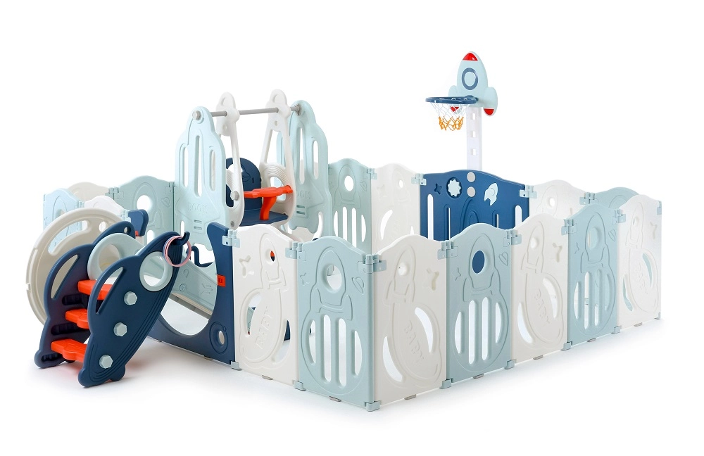 Манеж UNIX Kids SUPREME Space 200x240 Blue с качелями 108131718-manezh-unix-kids-supreme-space-200x240-blue-s-kachelyami