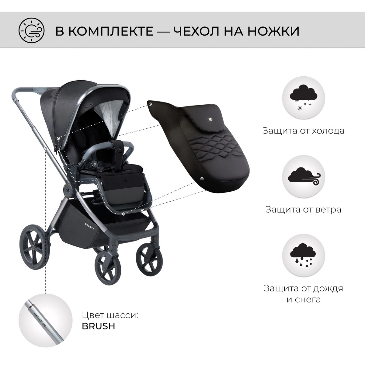 Коляска 2 в 1 Sweet Baby Elegante BRD Black jzz19d1jqotkxodwc0rvn43m4ezzk1cc
