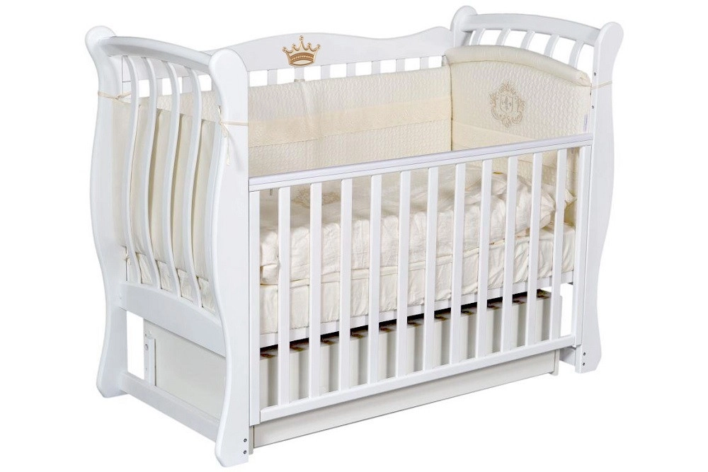 Детская кроватка Oliver Viana с универсальным маятником и ящиком Белый klodumxedku239gan40yupenql7j1ha0