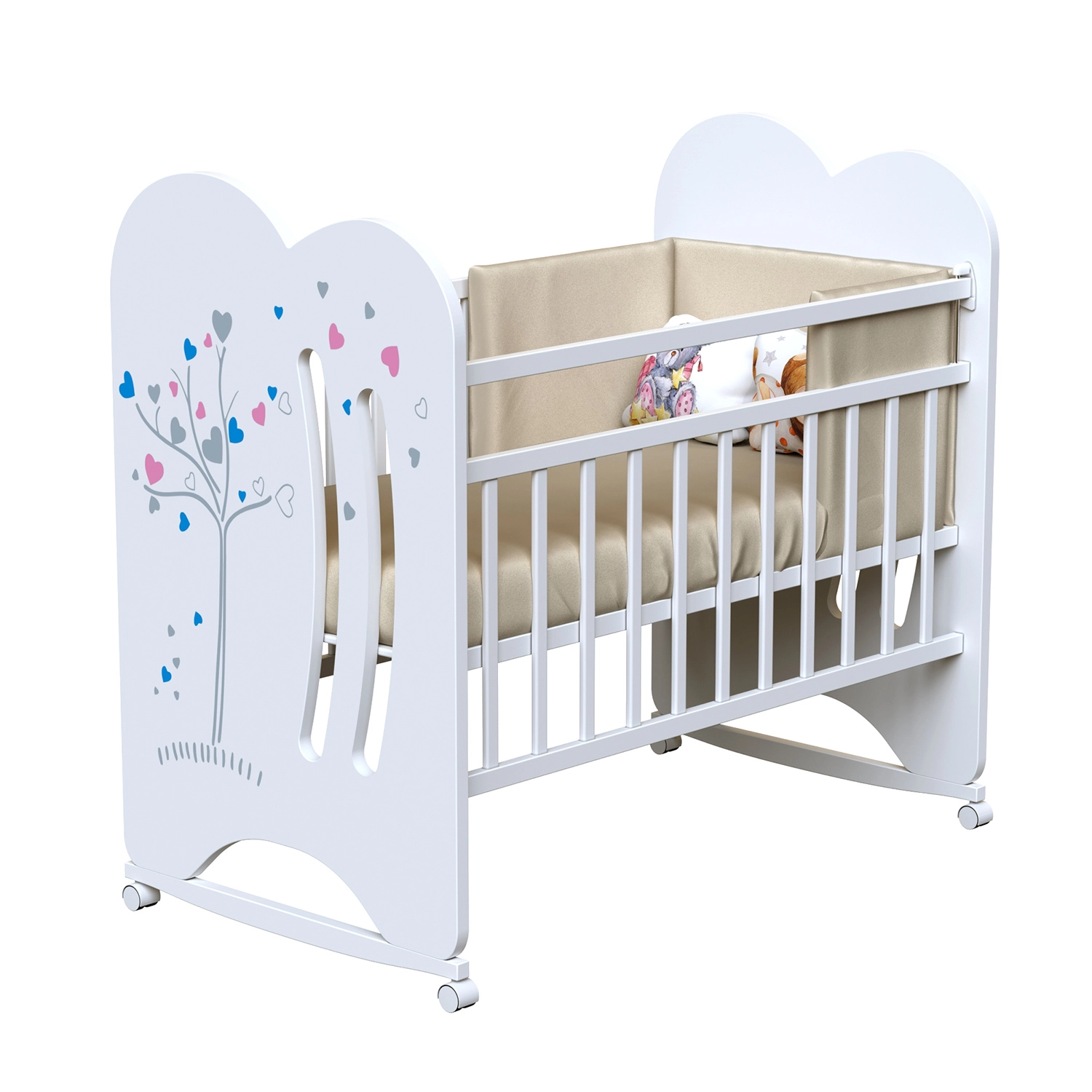 Детская кроватка ВДК WIND TREE (колесо-качалка) белый 108133808-detskaya-krovatka-vdk-wind-tree-koleso-kachalka-belii