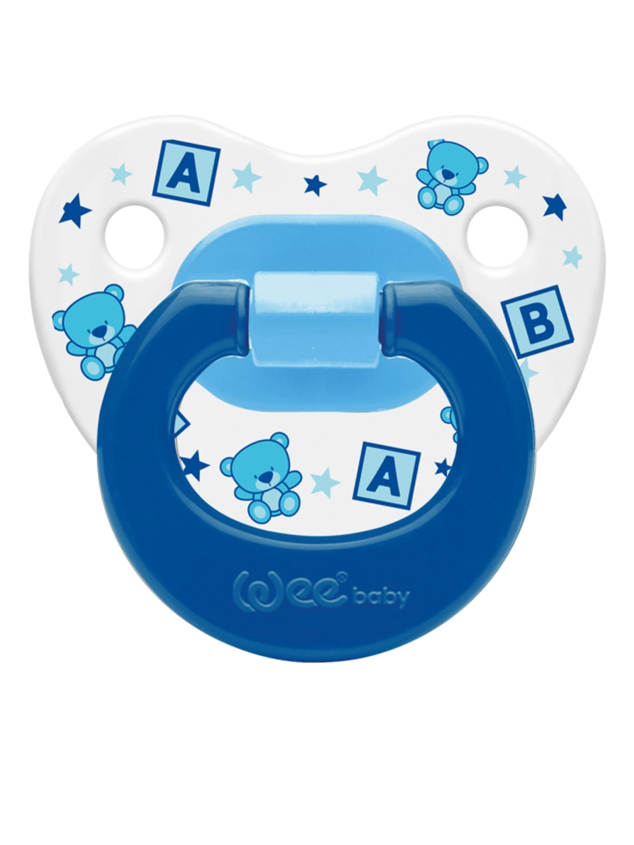 Ортодонтическая соска-пустышка WeeBaby с рисунком, с 6 месяцев синий 108126230-ortodonticheskaya-soska-pustishka-weebaby-s-risunkom-s-6-mesyacev-sinii