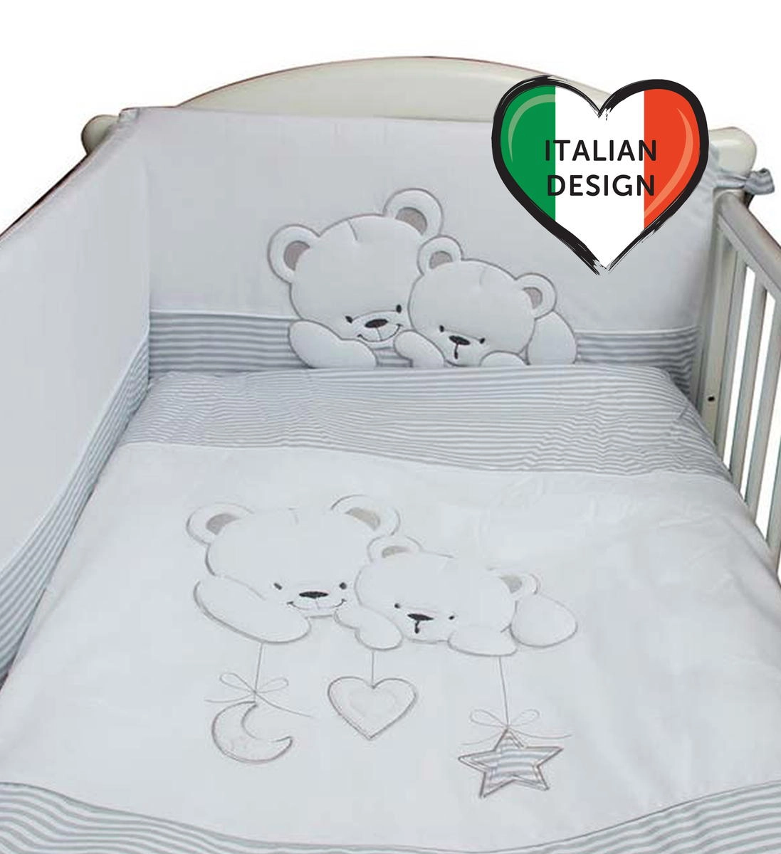 Сменный комплект постельного белья Lepre Sweet Bears 3 предмета (125*65) 21 серый/полоска wb3tcpze5cr0lgtgsu6fu2l1bx5vua40