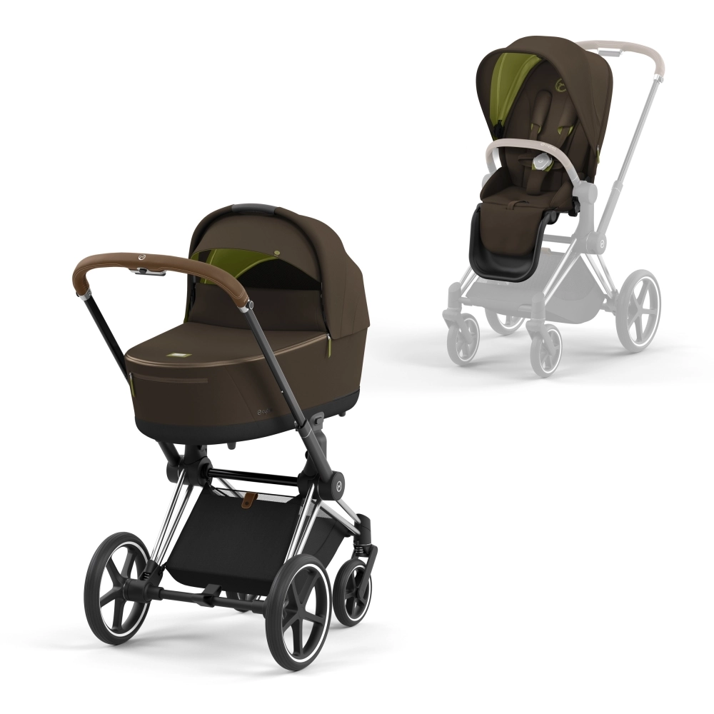 Коляска 2 в 1 Cybex Priam IV (шасси Chrome Brown) Khaki Green 108127315-kolyaska-2-v-1-cybex-priam-iv-shassi-chrome-brown-khaki-green