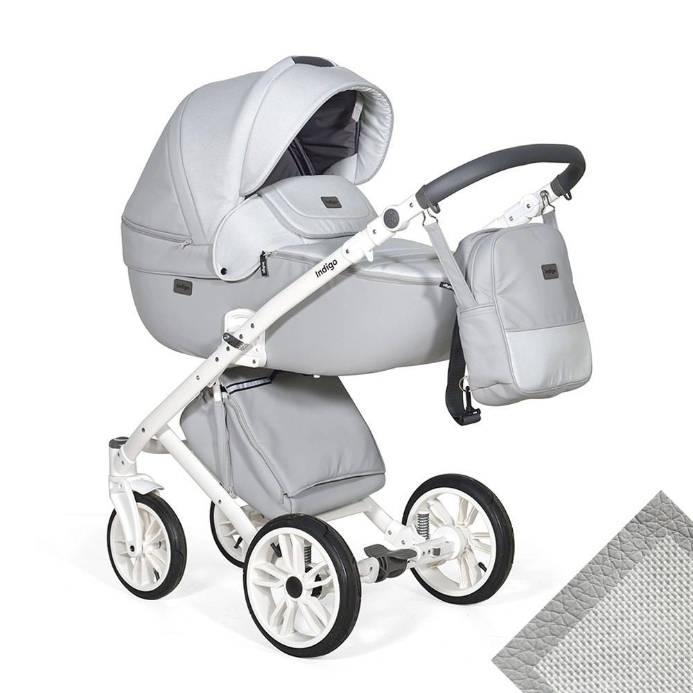 Коляска 2 в 1 Indigo PORTO  св.серая кожа+св.серый лен nrjejz8ovsioh87r2mtsp02kshjqxf5k