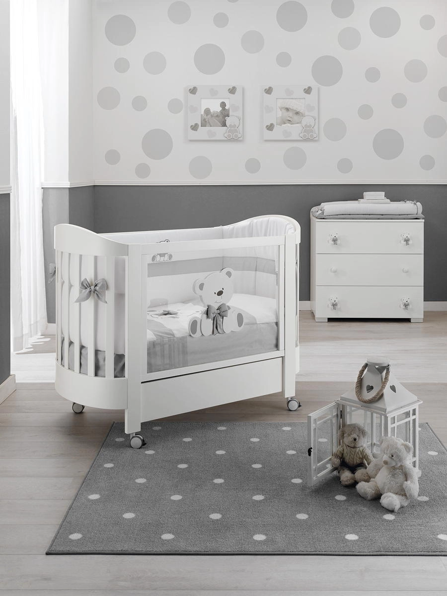 Детская кроватка Erbesi Tato Ovale Белый/Серый kdagi1boc1rn183ticka0f2c7mod6jaa