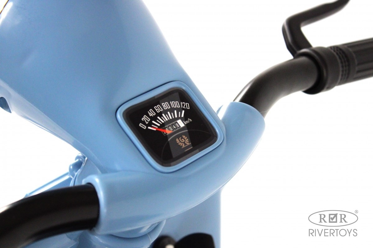 Детский электроскутер RiverToys VESPA M888MM синий rqb75lkhhy2uqpc046l5ia3ku9m4rswr