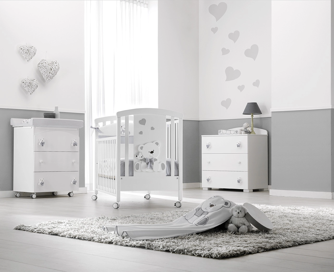 Детская кроватка Erbesi Tato белый/серый 89248d9733e340c88252eb5b0c00cab3