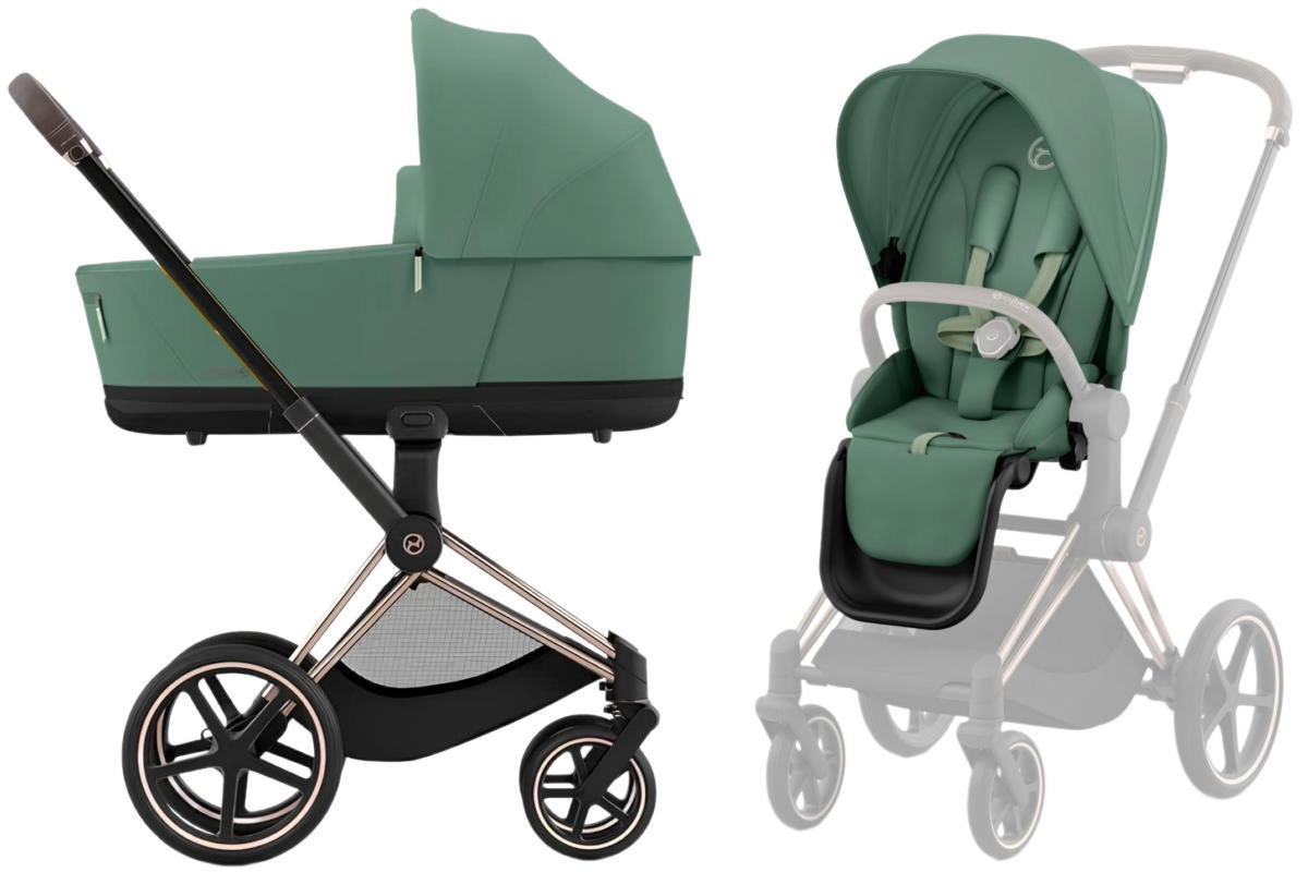 Коляска 2 в 1 Cybex Priam IV (шасси Rosegold) Leaf Green udih2d3s0lb6p182cgvl0u0903cdkxba