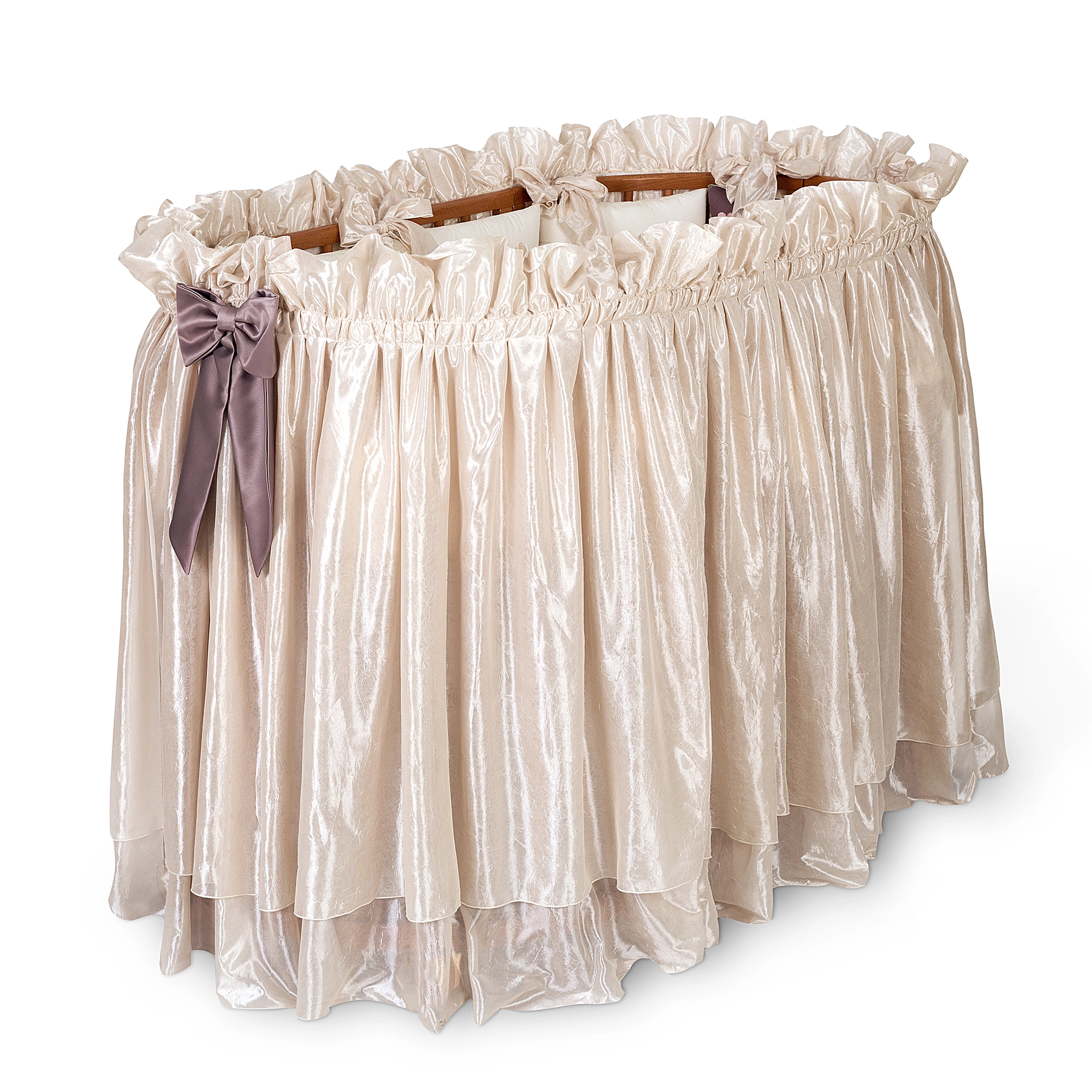 Юбка для круглой кроватки Eco Line Benita Какао 108102065-yubka-dlya-krugloi-krovatki-benita-kakao