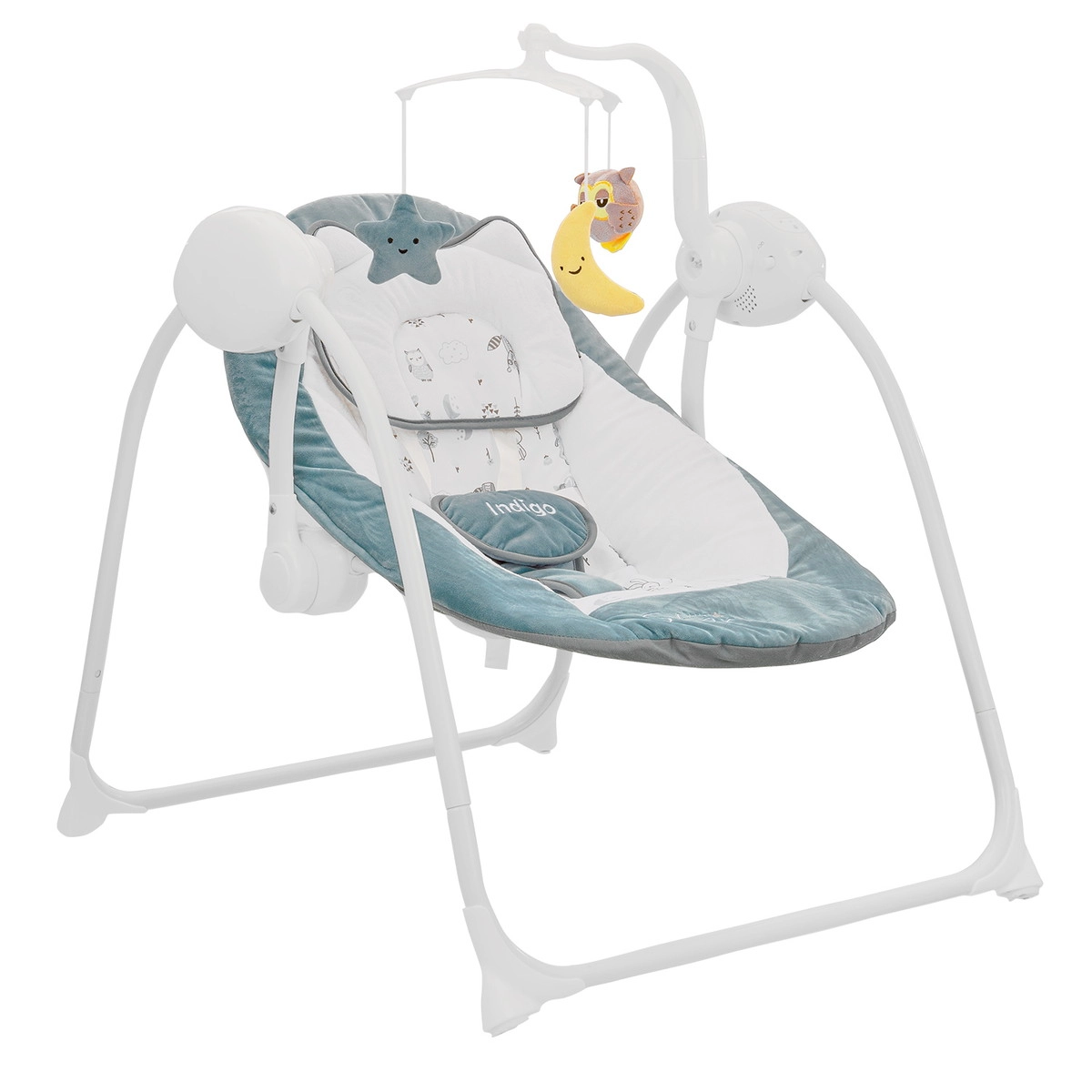 Электрокачели Indigo STAR (0-9 кг), с адаптером, п/у, 12 мел.,5 скоростей,москитка Синий tbtkrsrrlf5dbta2hbv5abmec7jx15tp