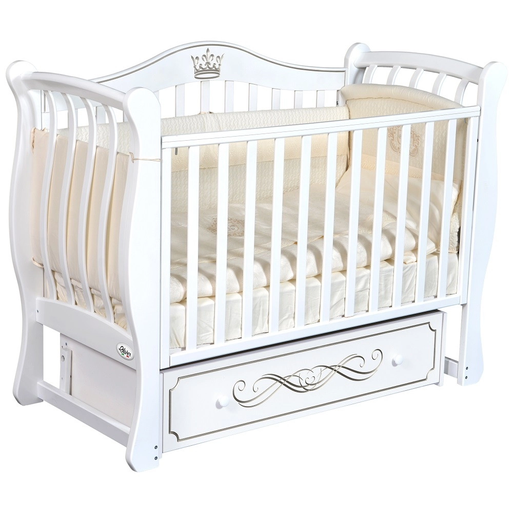 Детская кроватка Oliver Daniella Elegance с универсальным маятником и ящиком Белый e4fwmbll4sbhwp7jgb42541uu2iu7314