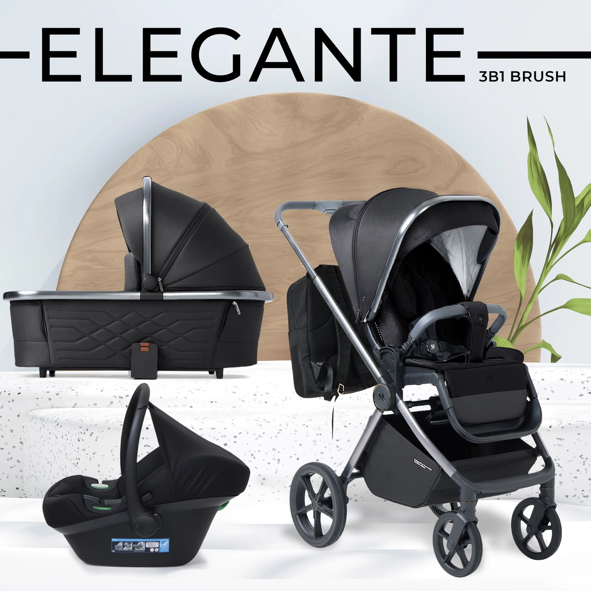 Коляска 3 в 1 Sweet Baby Elegante BRD Black 6soqrpq47bvk7h5jziewf5lfpj6w2xww