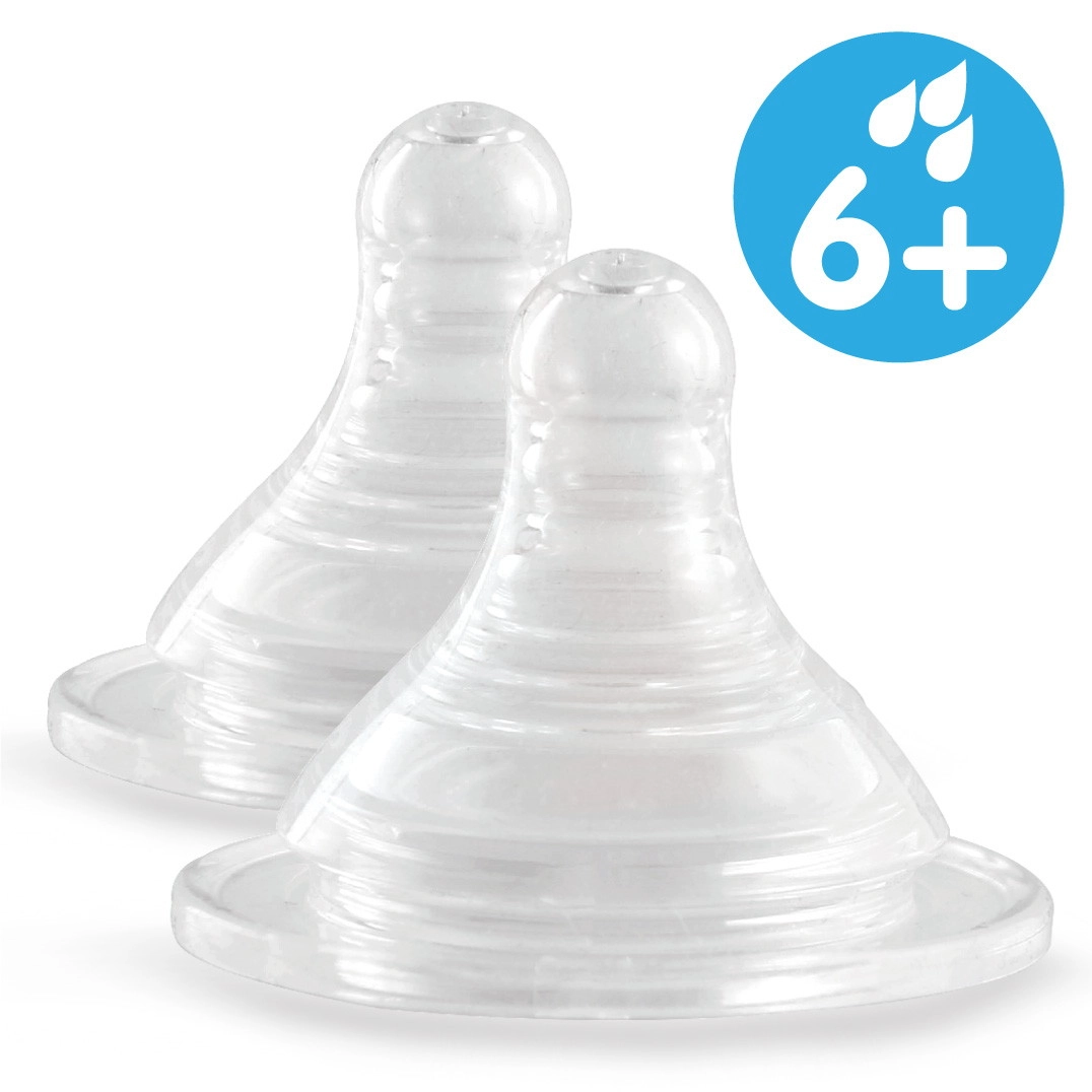 2 соски для бутылочек с широким горлышком Ramili Baby BT100LX2 быстрый поток (6+) (стандарт)