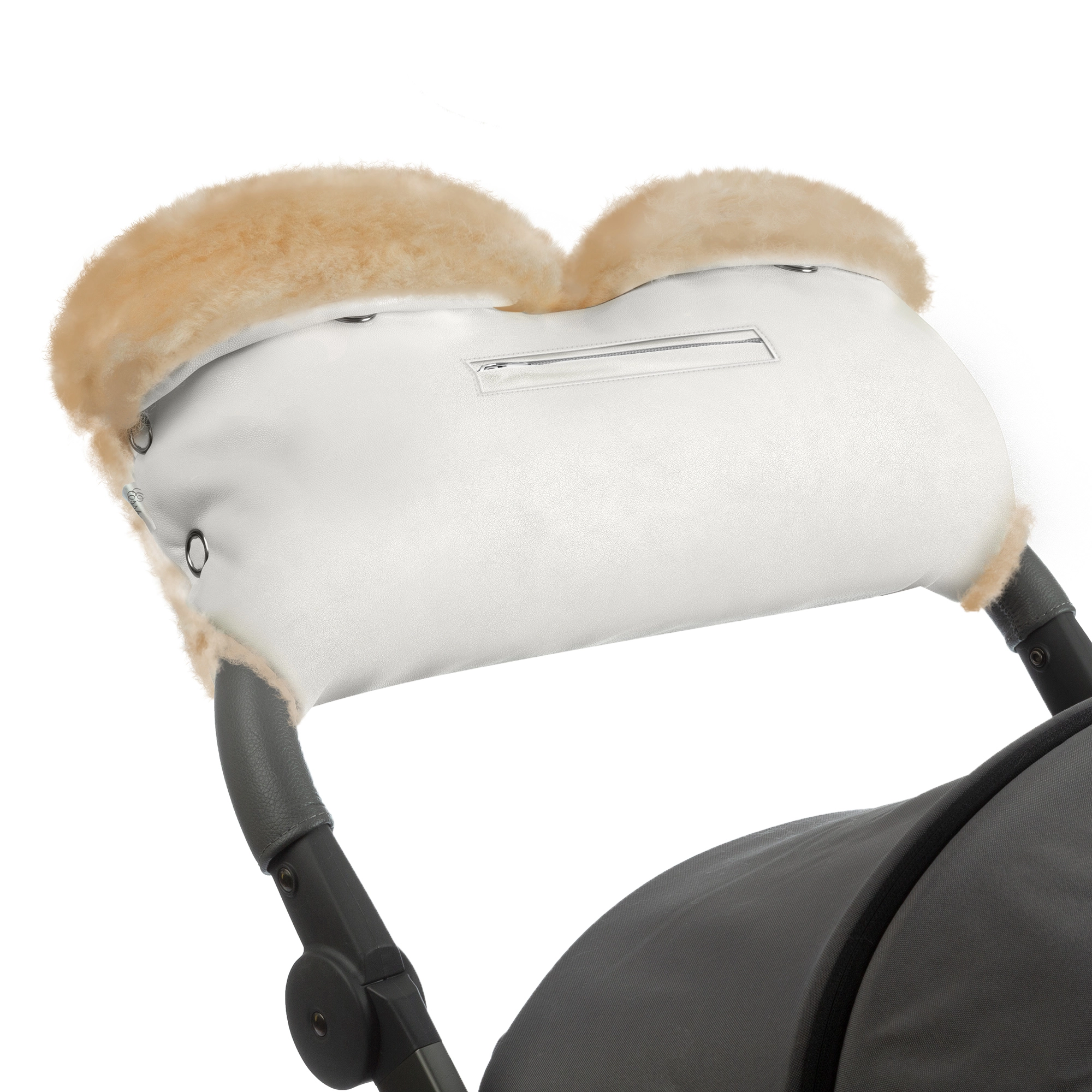 Муфта для рук на коляску Esspero Isabella (100% овечья шерсть) (White)