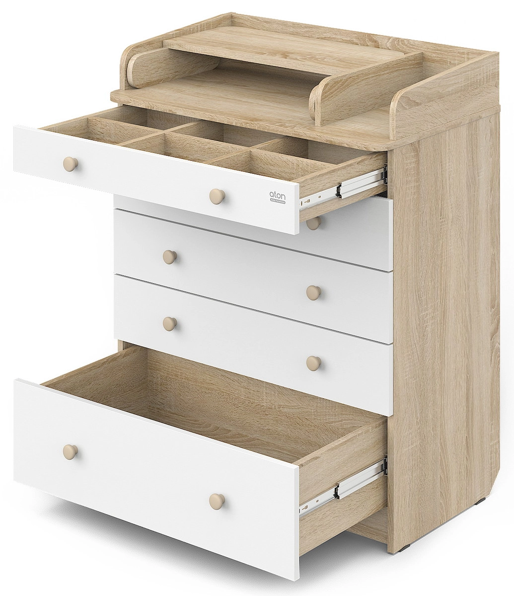 Детский пеленальный комод Атон Leo 805 с органайзером, ЛДСП дуб сонома-белый 4nv5z4yrvtamogzmgw3otc4g2dt1dz6t