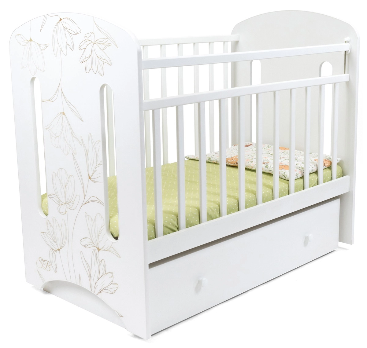 Детская кроватка Sweet Baby Sofia маятник с ящиком Белый wcn8ktva01uuhdnh9u64ye5gclc9tc1l