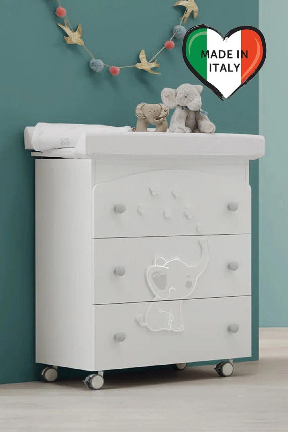 Пеленальный комод Erbesi Elly Белый 108131351-pelenalnii-komod-erbesi-elly-belii