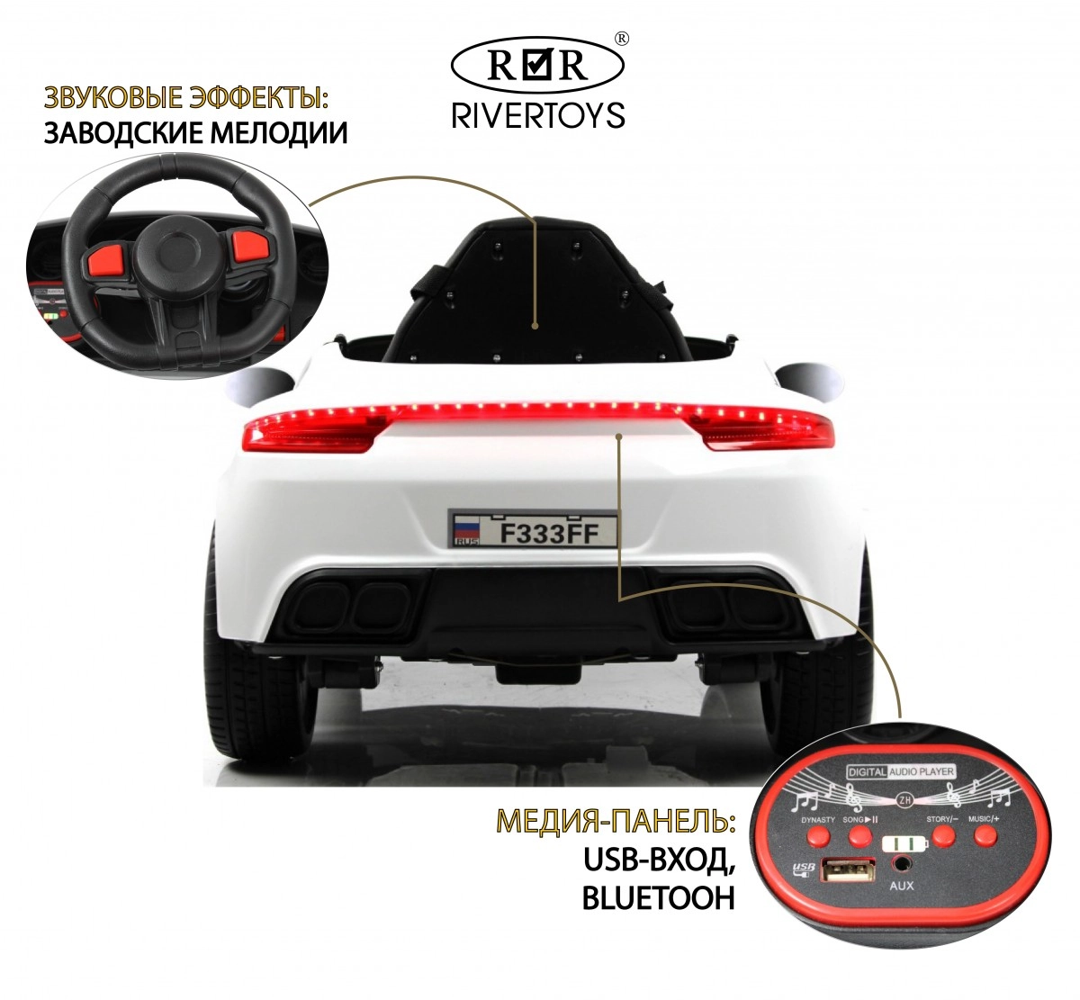 Детский электромобиль RiverToys F333FF белый pnlrreon9j9rxchidj9yvix2grr35gw5