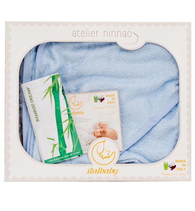 Комплект для купания Italbaby (полотенце 100х100, варежка) бамбук голубой x1tdicrqhqybuuwf5iunqdnmomq650mo