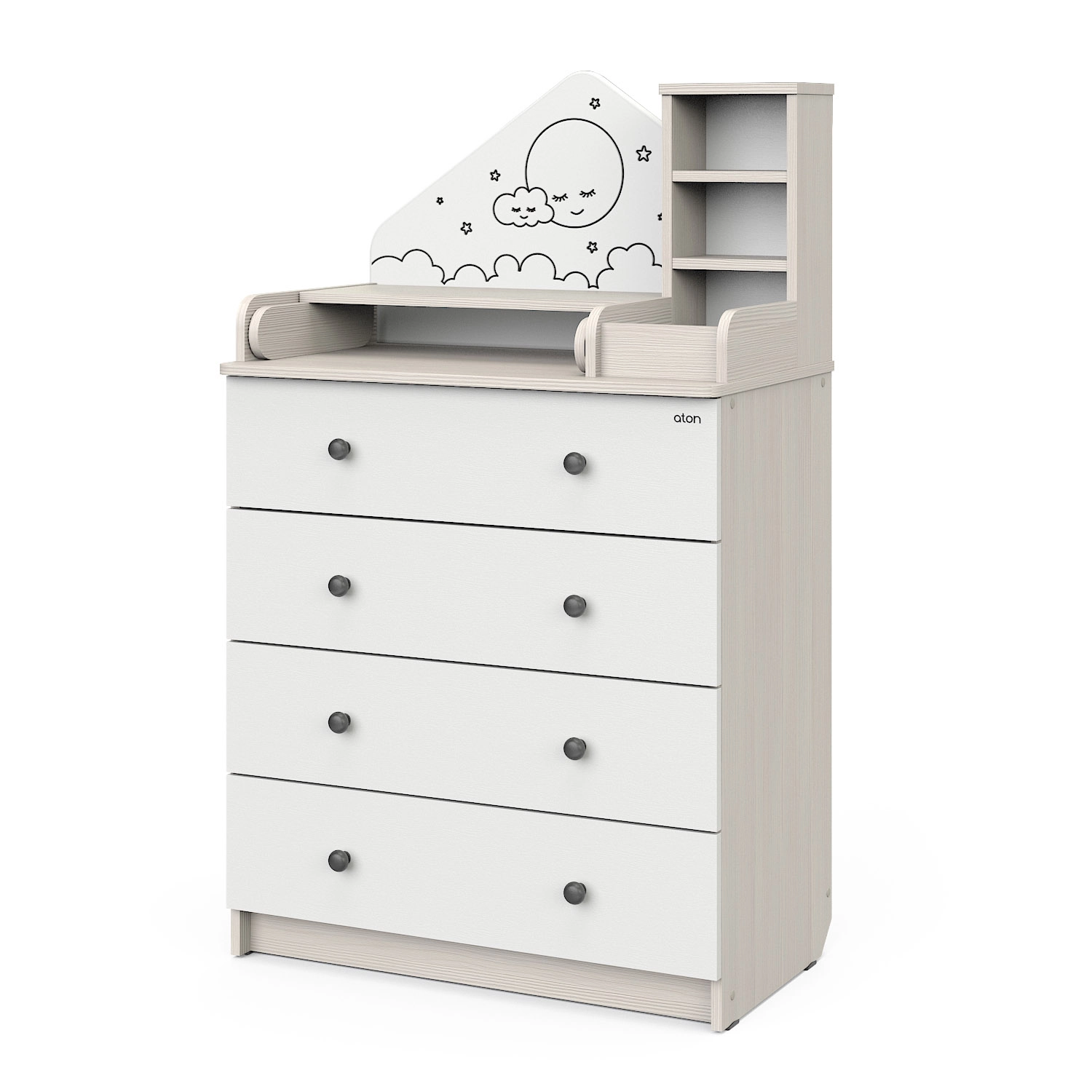 Комод АТОН Сириус ALF 804 ЛДСП трансформер с шариковыми направляющими Бодега светлый-белый 108133752-komod-aton-sirius-alf-804-ldsp-transformer-s-shar