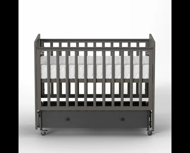 Детская кроватка ANTEMI Classic Sleep 120х60(Ящ+м) (Графит)