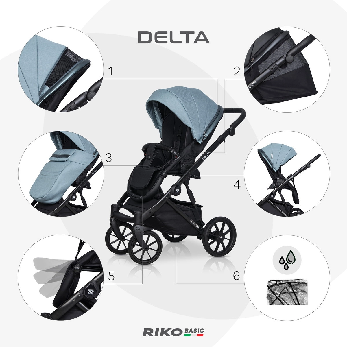 Коляска 3 в 1 RIKO BASIC DELTA 02 Ocean (бирюзовый) zm6w2py16we5zq5o4x2qqgffjsrrsr2g