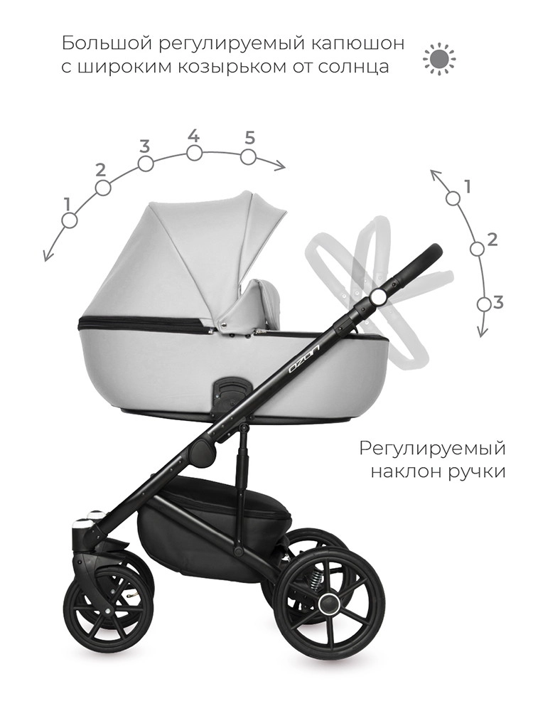 Коляска 2 в 1 RIKO BASIC OZON 05 светло-серый elnf1unz0i8gs22pf4h143050j85r3ji