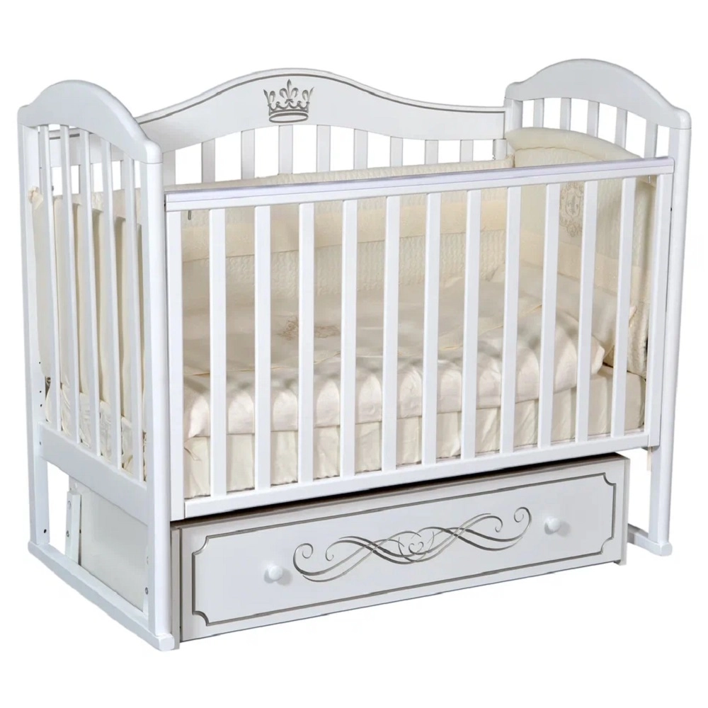 Детская кроватка КЕДР Emily 2 УМ Белый 108131084-detskaya-krovatka-kedr-emily-2-um-belii