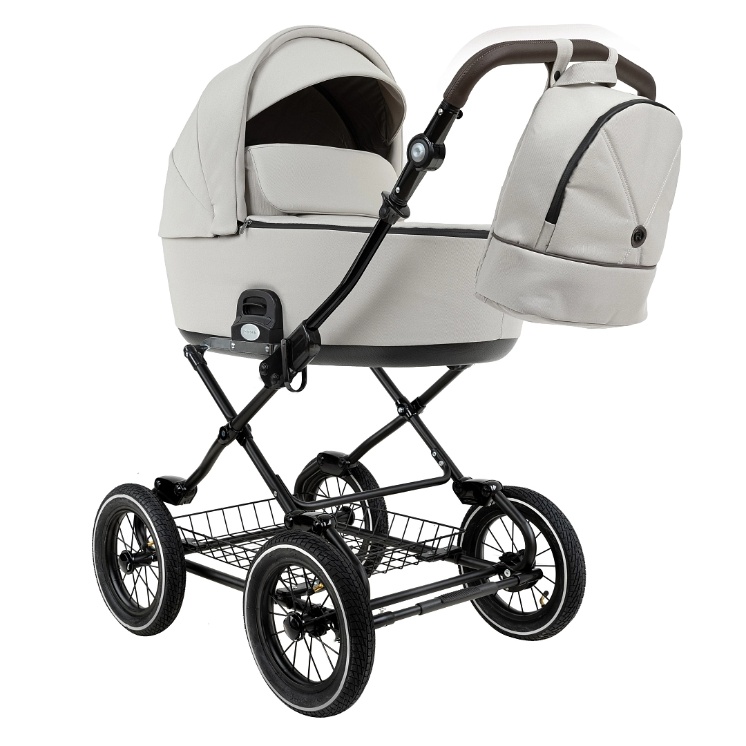 Коляска 2 в 1 Roan Bass Next Classic, d12 (Marzipan/Black/руч.Cappuccino)