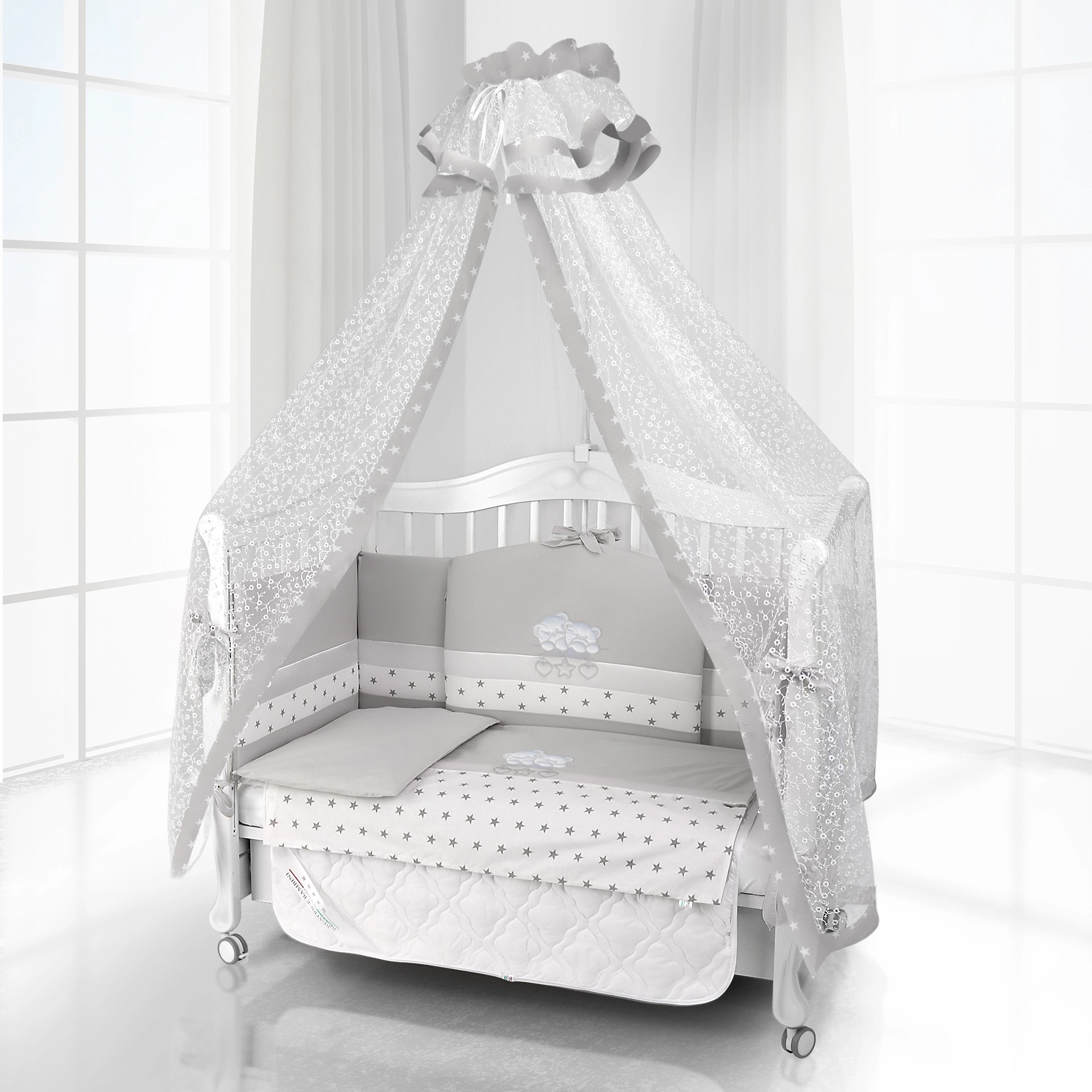 Комплект постельного белья Beatrice Bambini Unico Abbiamo (125х65) grigio/bianco 321d396212efbaf59765016c445a9e85