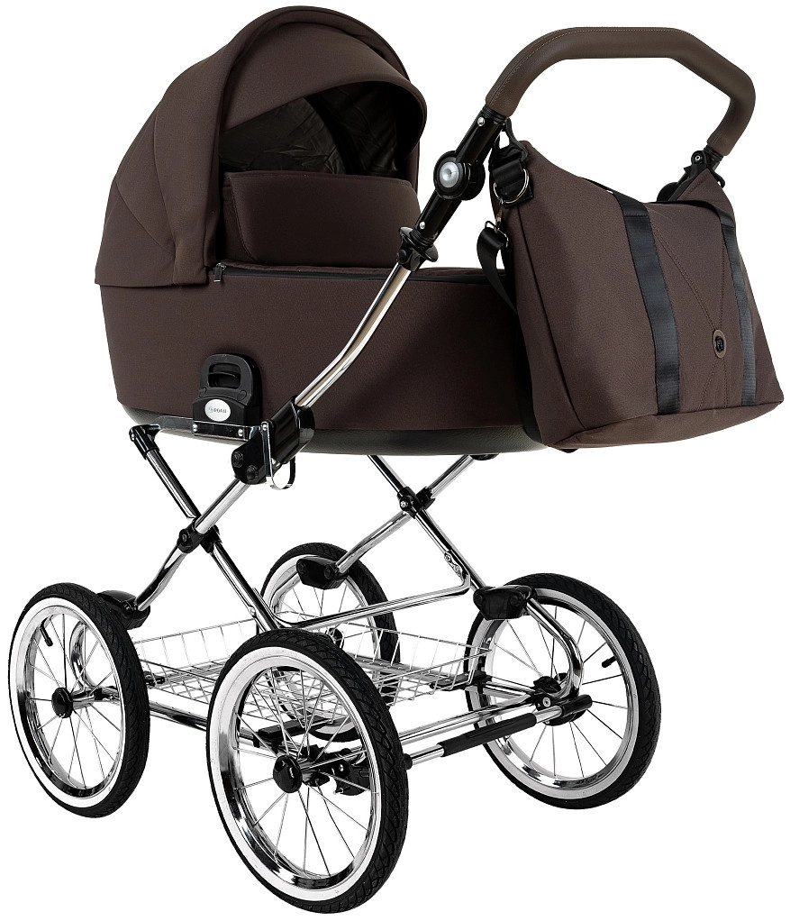 Коляска 2 в 1 Roan Bass Next Classic, d14 (Turkish Coffe/Black/руч.Cappuccino)