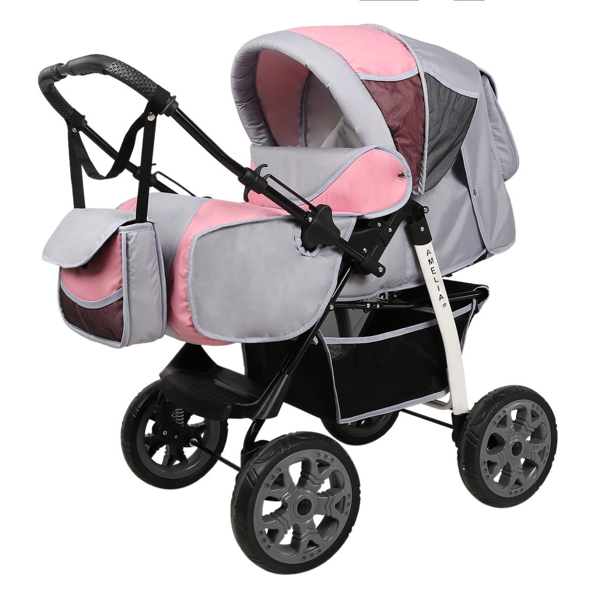 Прогулочная коляска Alis AMELIA I  серый+розовый tialwcg57okt9ol0rjen6x0rsmhanzp0