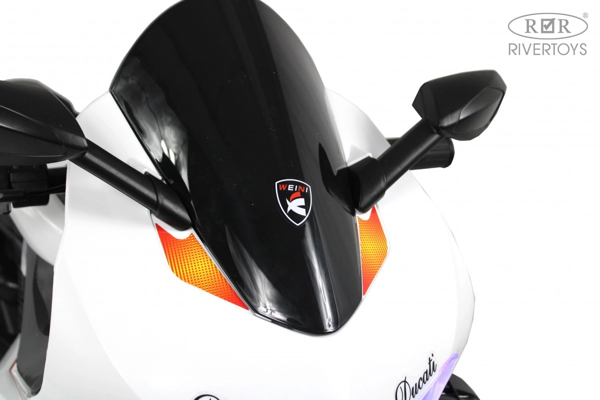 Детский электромотоцикл RiverToys М777БХ белый m4qjy497v8lwwshr6b3r8ftjevf5m35k