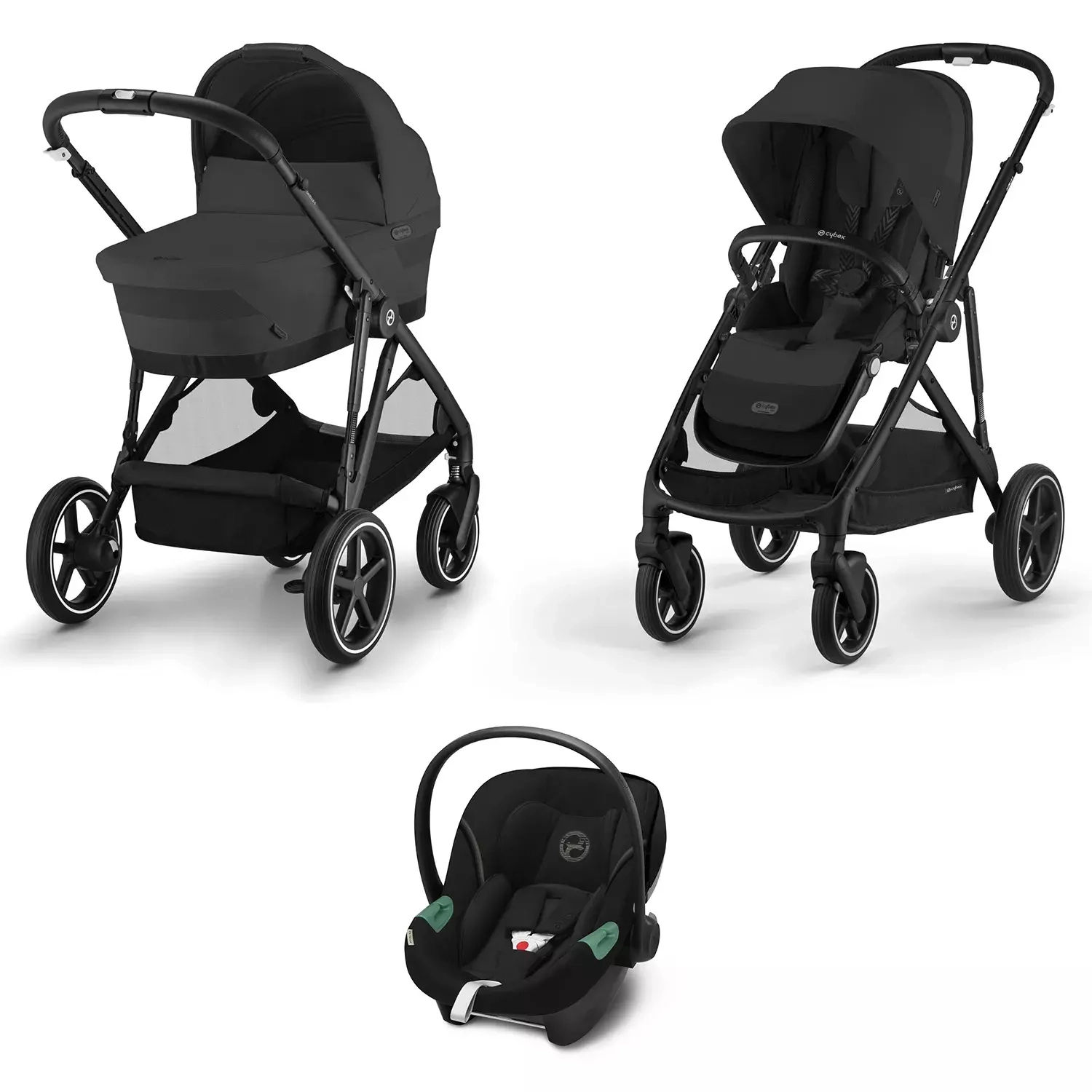 Коляска 3 в 1 Cybex Gazelle S BLK (Moon Black с дождевиками)