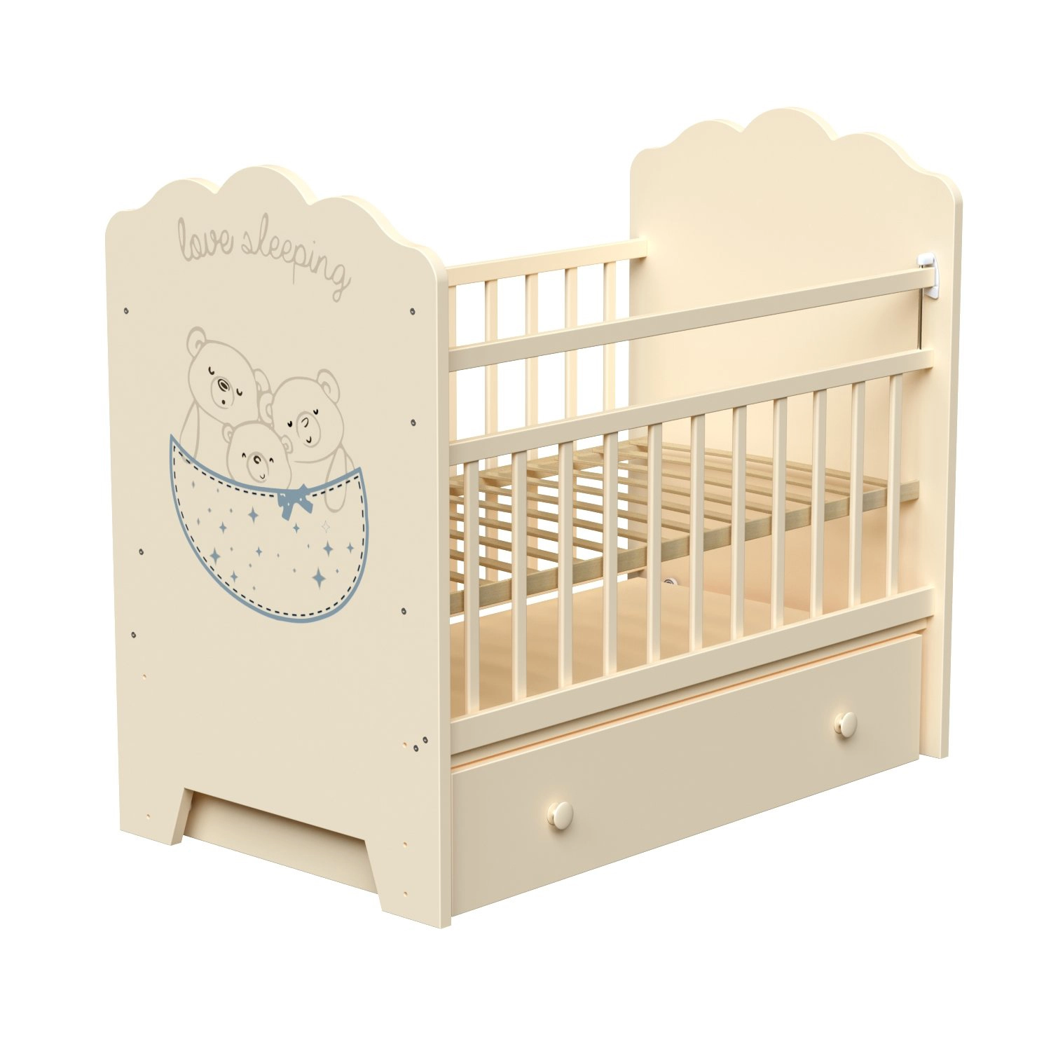 Детская кроватка ВДК Love Sleeping (маятник) слоновая кость 108133748-detskaya-krovatka-vdk-love-sleeping-mayatnik-slonovaya-kost