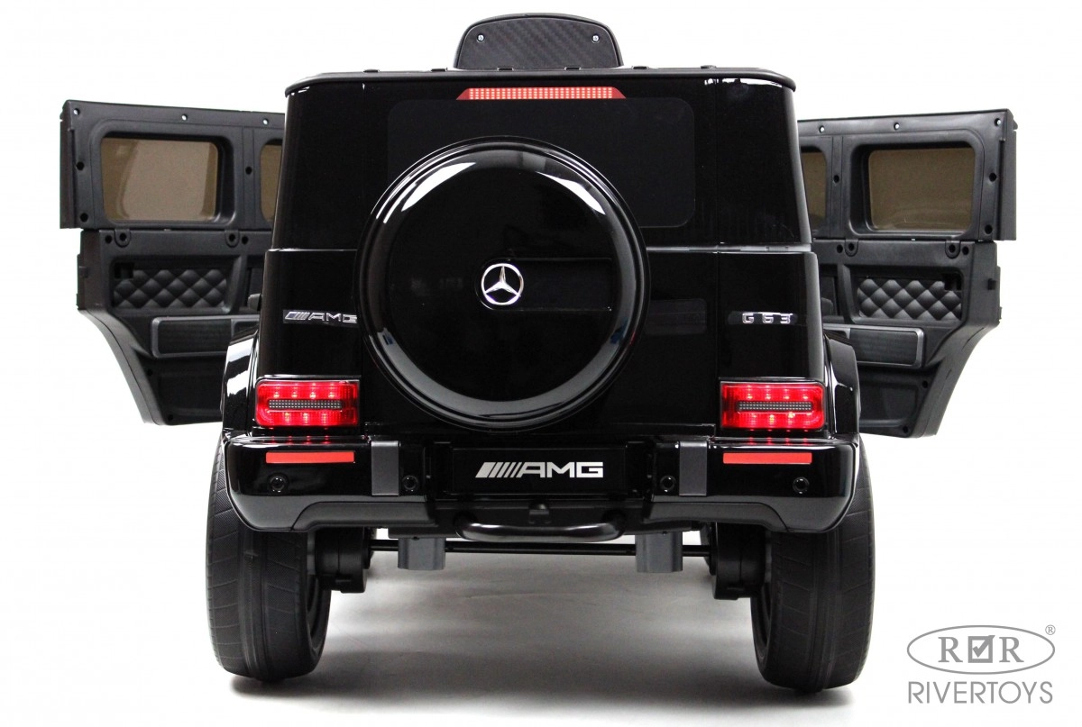 Детский электромобиль RiverToys Mercedes-AMG G63 K999KK черный глянец q2rzdbrrb3be66fg4jstonlm98mm1n6o