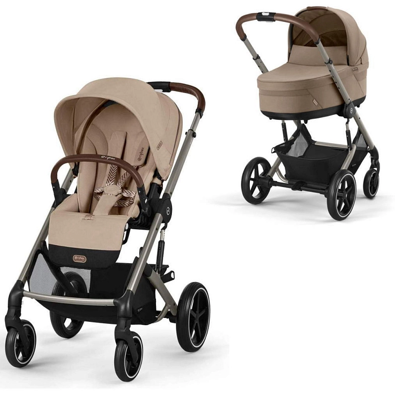 Коляска 2 в 1 Cybex Balios S Lux TPE (Almond Beige с дождевиками)