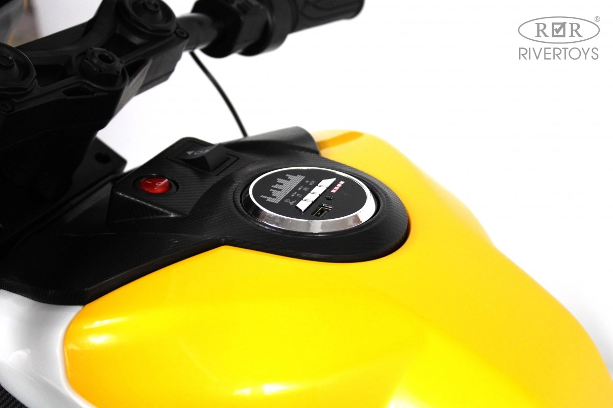 Детский электромотоцикл RiverToys М777БХ желтый 2rkguxst9iy2wl7395k213uoadt4p1u6