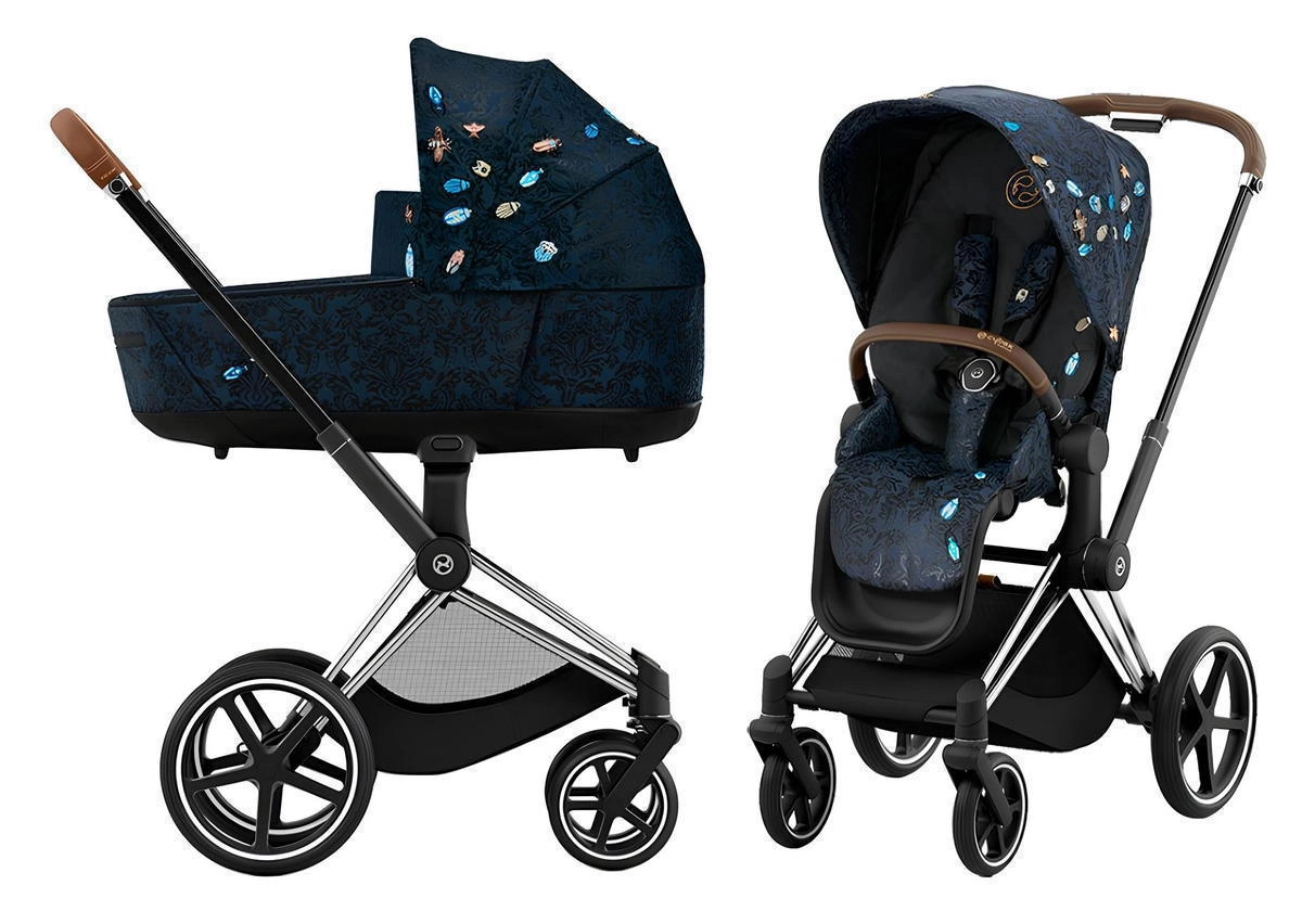 Коляска 2 в 1 Cybex Priam IV (шасси Chrome Brown) Jewels of Nature v9n1qun84l2pzq3n3ts672sqf3yn7rof