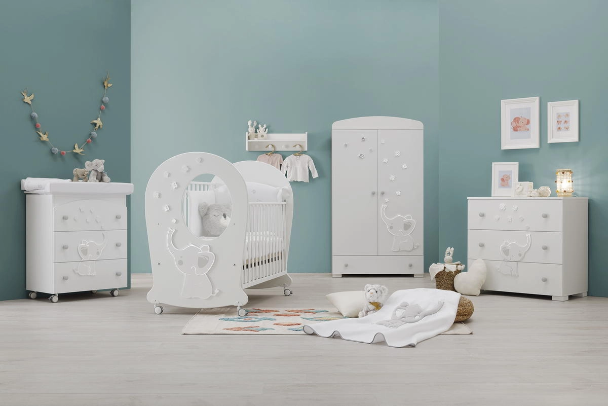 Детская кроватка Erbesi Elly с окном Белый 7pzk3237yb72nboefdohnlvesln4wpae