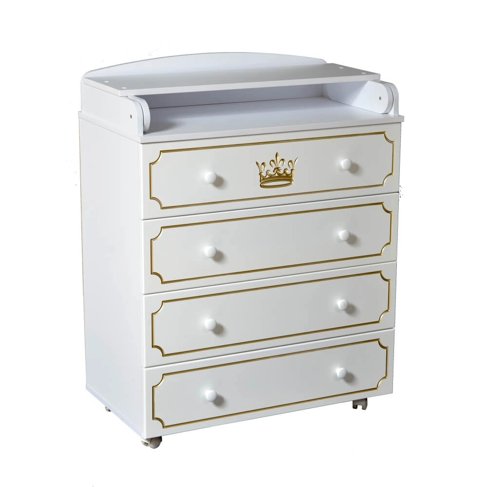 Пеленальный комод КЕДР Victoria 804 МДФ Crown Белый 108131170-pelenalnii-komod-kedr-victoria-804-mdf-crown-belii