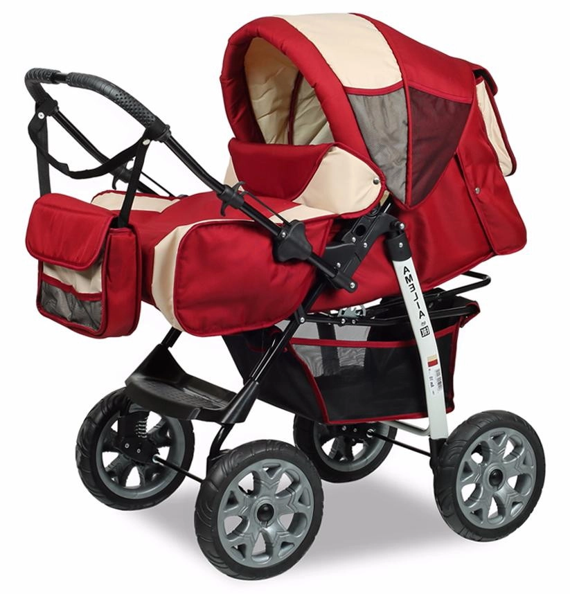 Прогулочная коляска Alis AMELIA I  красный+бежевый se0yc53kgnvh5inb9onvx1cfwf2mdtlh