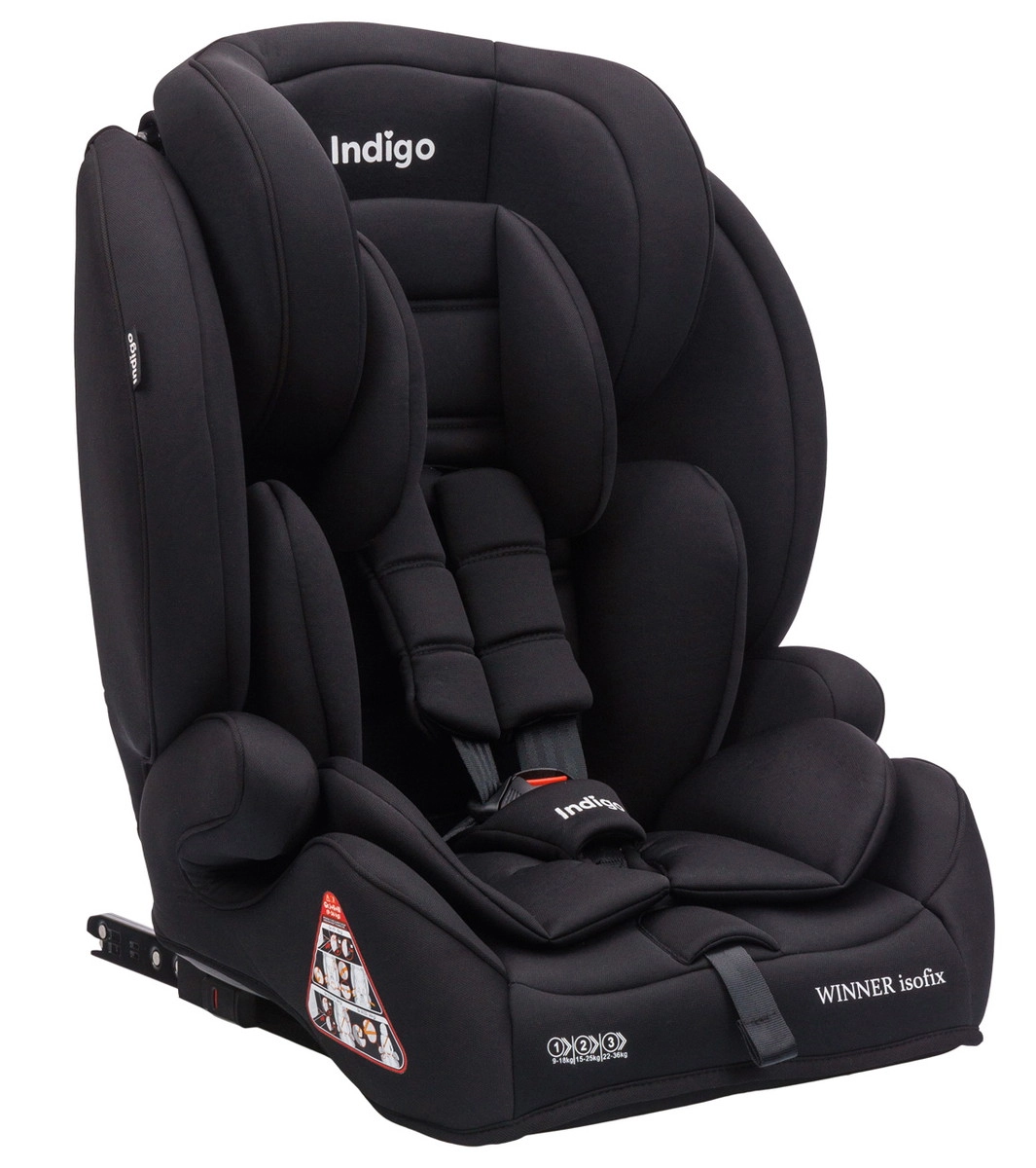 Автокресло Indigo WINNER ISOFIX, YB706B, группа 1+2+3  черный матовый 5sfp9ciawvok1ktptran2ugse8jyk7me