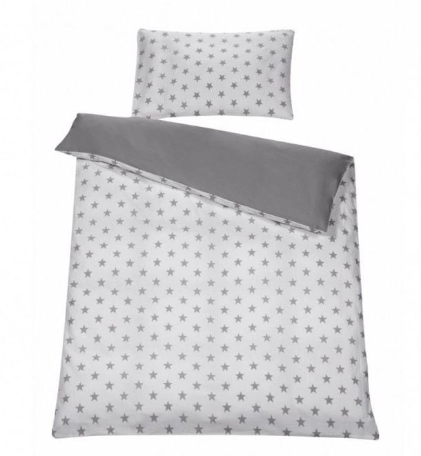 Комплект белья из 4-х предметов Schardt Big Stars белый/серые звезды omk1dczgu7cp5gpff4vgnuj1d9ofjbtb
