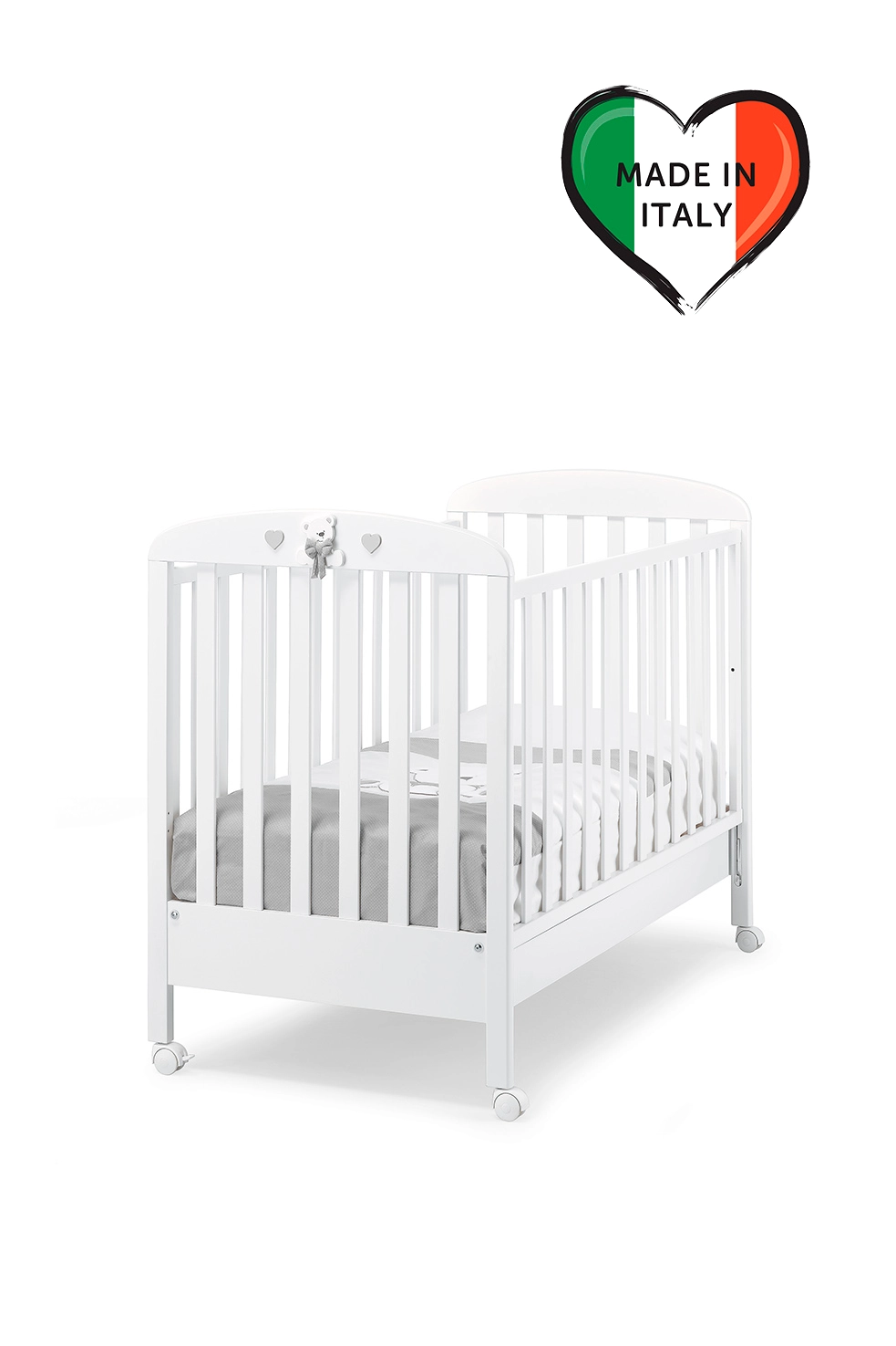 Детская кроватка Erbesi Tatino белый/серый a562d04e5264cf3f418b184c6f221cfa