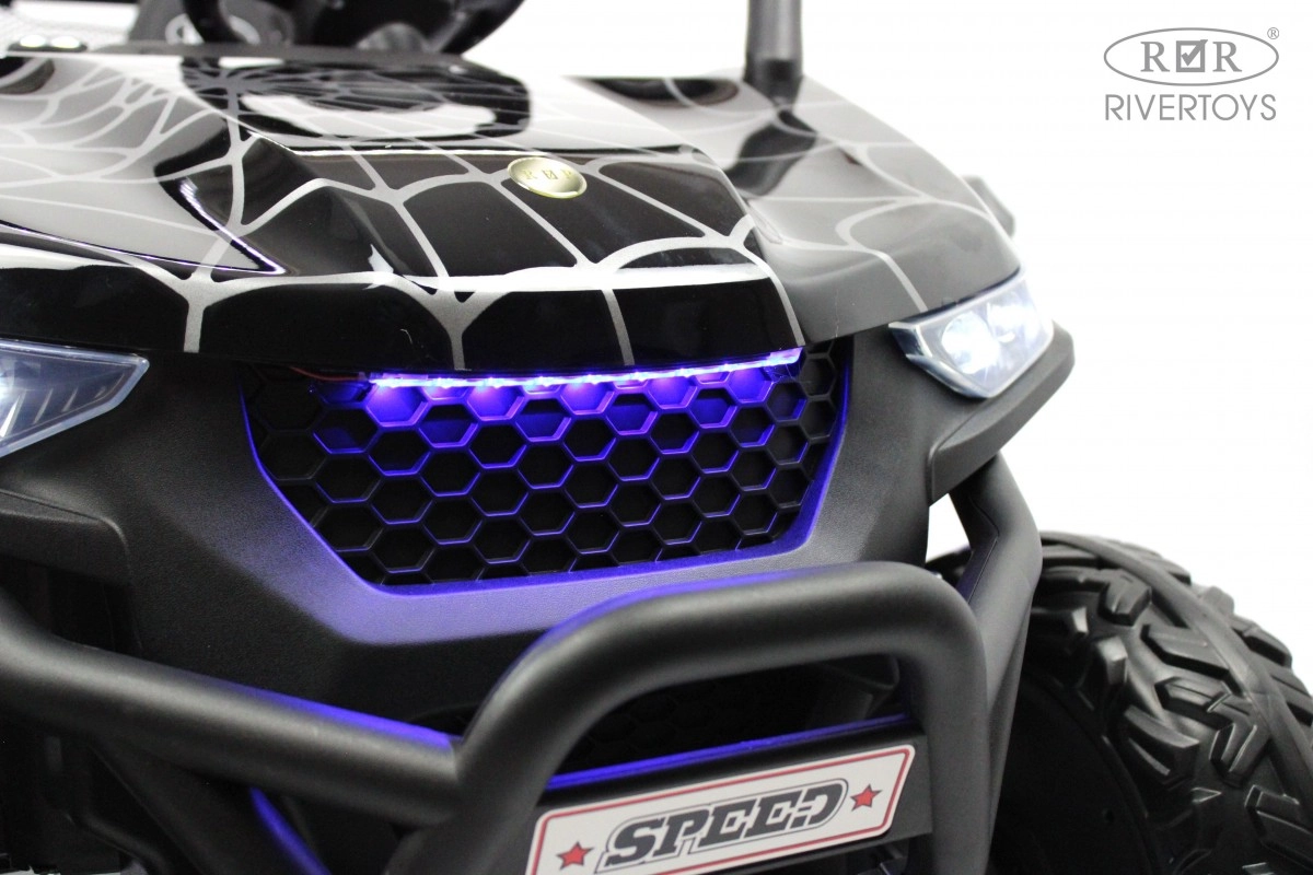 Детский электромобиль RiverToys T777TT 4WD черный Spider o1j144v02lnw18bs2n4eoil7lr5zu0yb