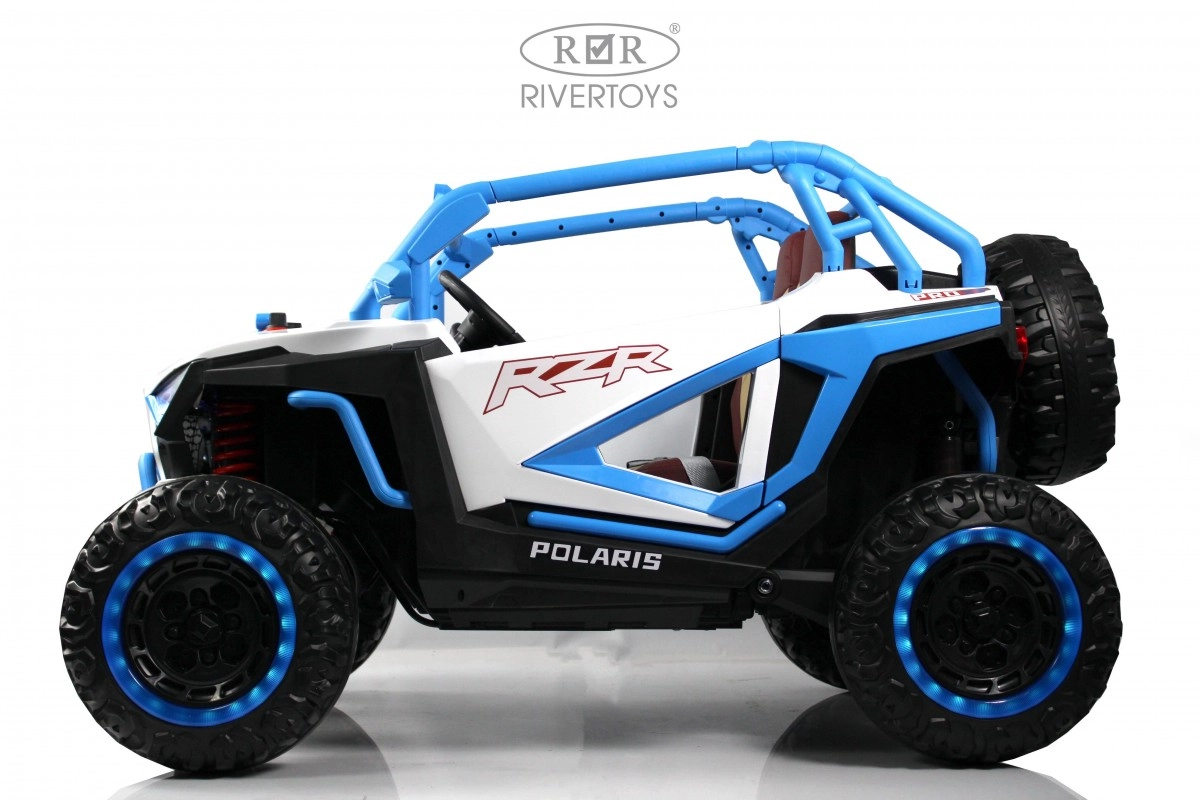 Детский электромобиль RiverToys E001EE бело-синий 859jywtfztdqo3tn809zkoaxv0js1ssy
