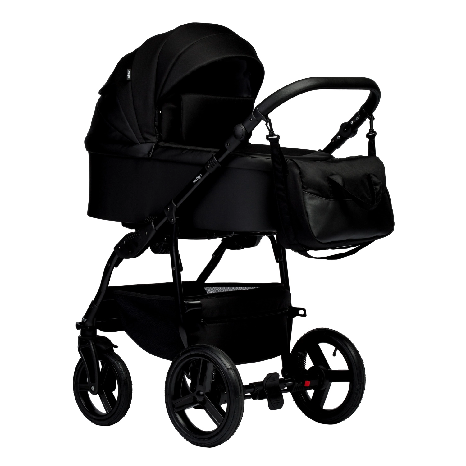 Коляска 2 в 1 Indigo IMPULSE ECO черная кожа+черный 19ed53d314c37836bba17c4a20774423