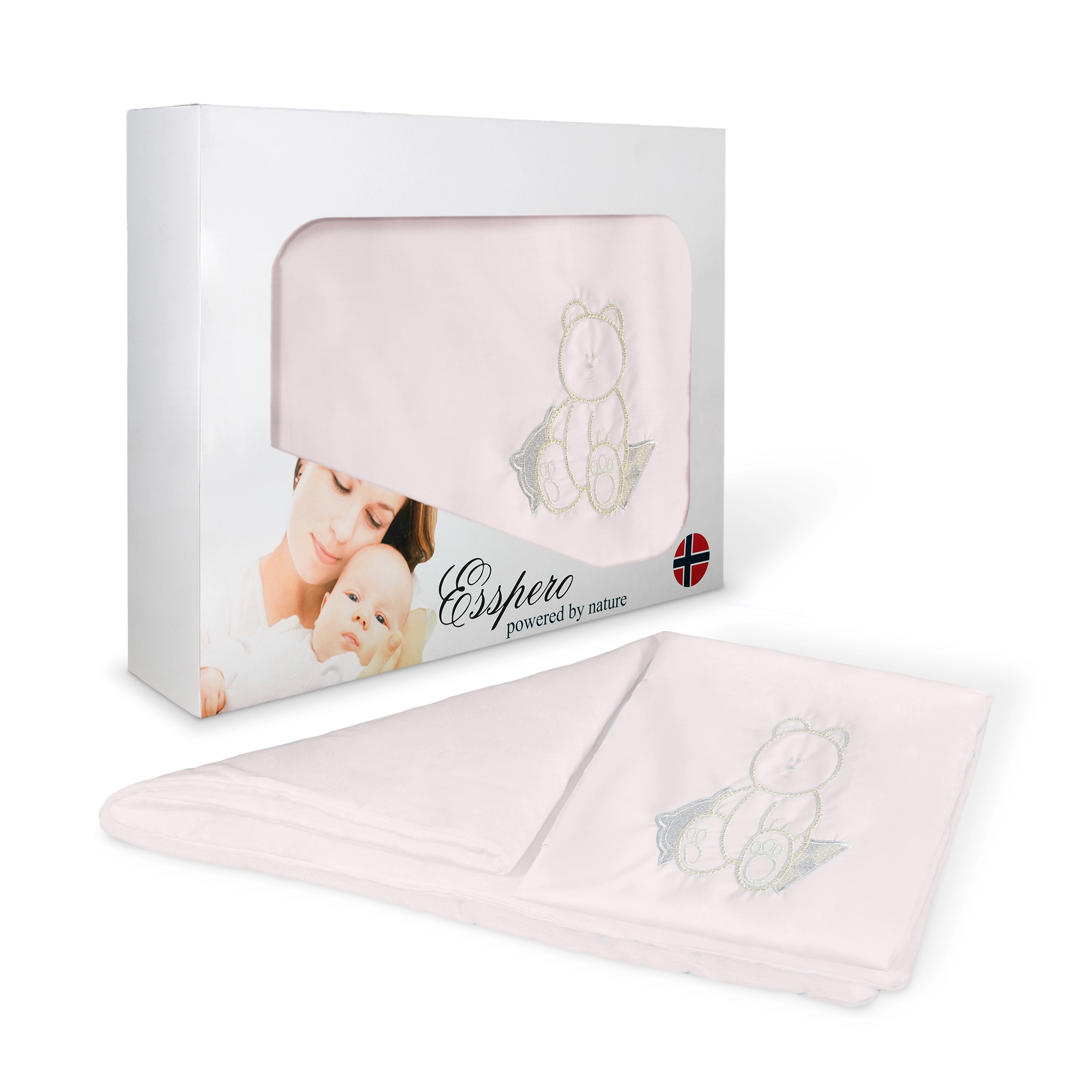 Комплект постельного белья в коляску Esspero Lui 5 предметов (Мишка Розовый)